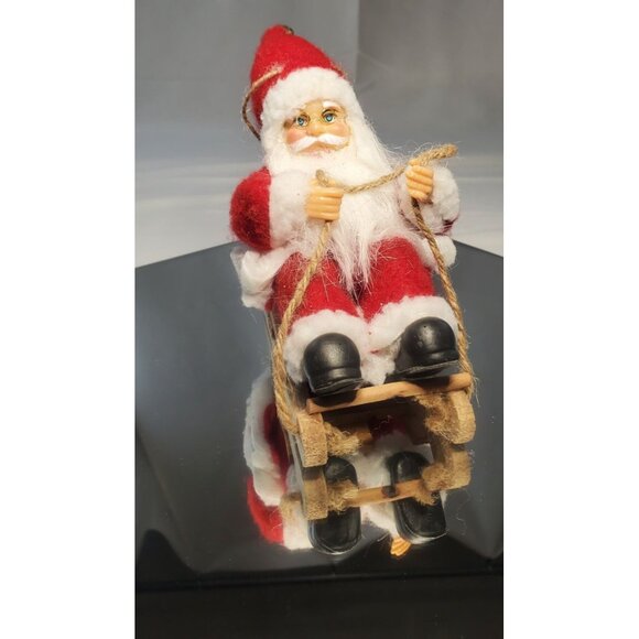Santa Claus Christmas Sled Decoration Ornament Accessories Holiday Decor - Picture 3 of 9